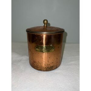 Copper Colored Sugar Jar - 6” w/ Lid Decor Canister